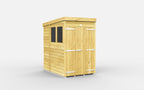 Elmstead Pent Shed Double Door With Windows External View