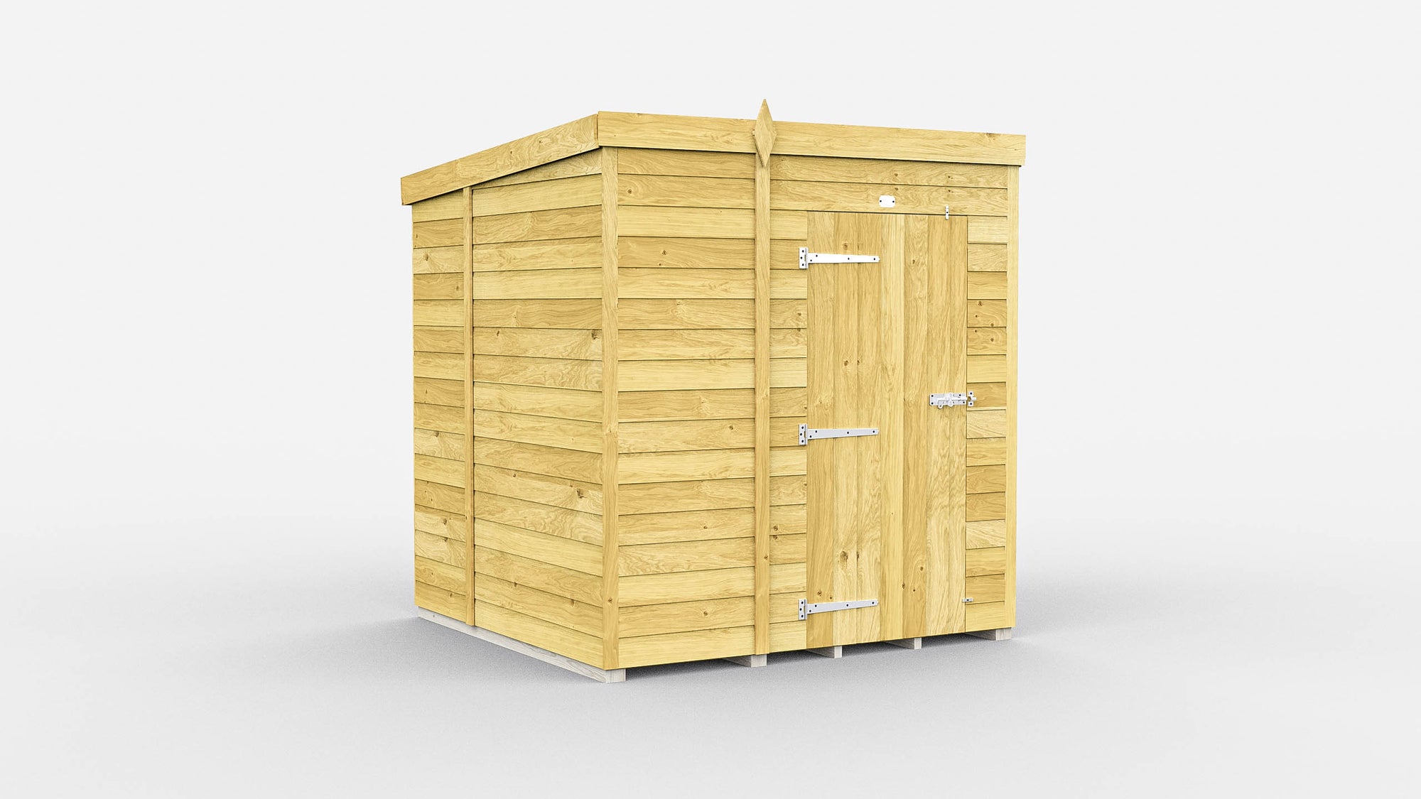 Elmstead Pent Shed Single Door Without Windows External View