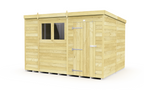 Elmstead Pent Shed Single Door With Windows External View