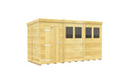 Elmstead Pent Shed Single Door With Windows External View