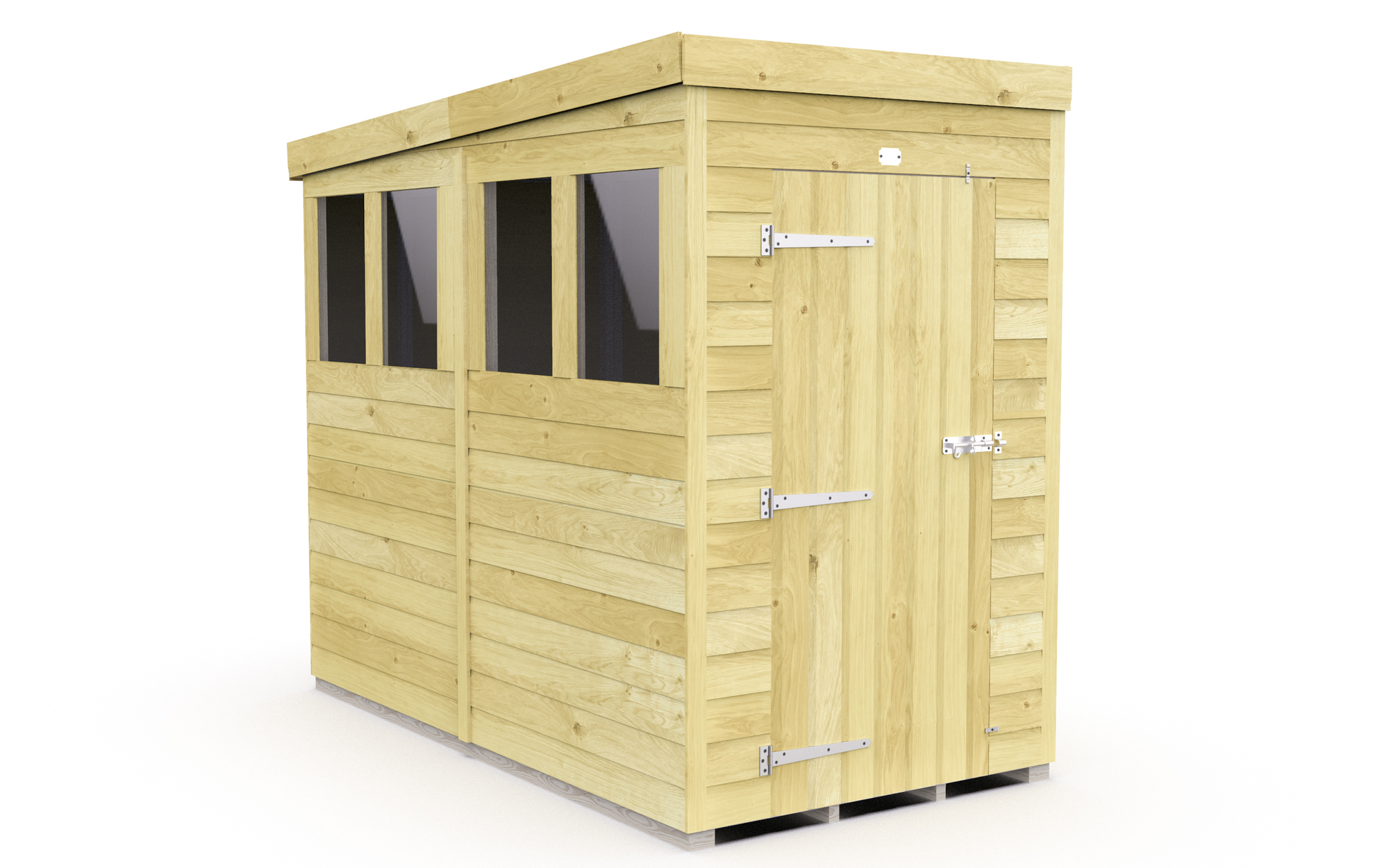 Elmstead Pent Shed Single Door With Windows External View