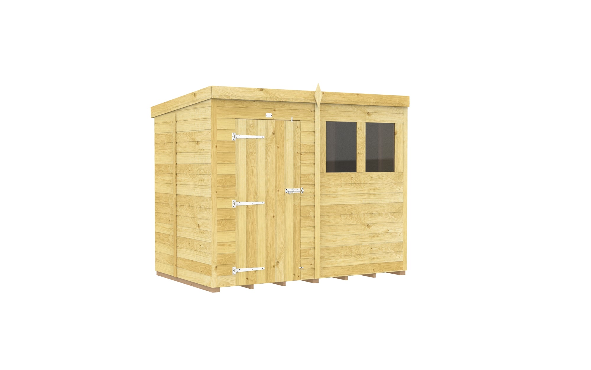 Elmstead Pent Shed Single Door With Windows External View
