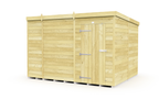 Elmstead Pent Shed Single Door Without Windows External View