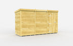 Elmstead Pent Shed Single Door Without Windows External View