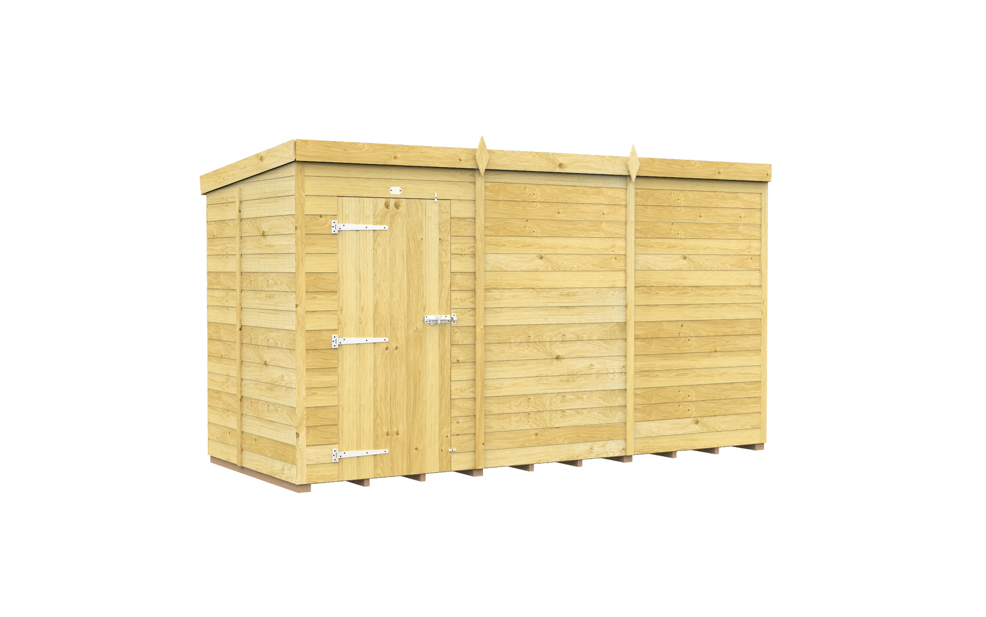 Elmstead Pent Shed Single Door Without Windows External View