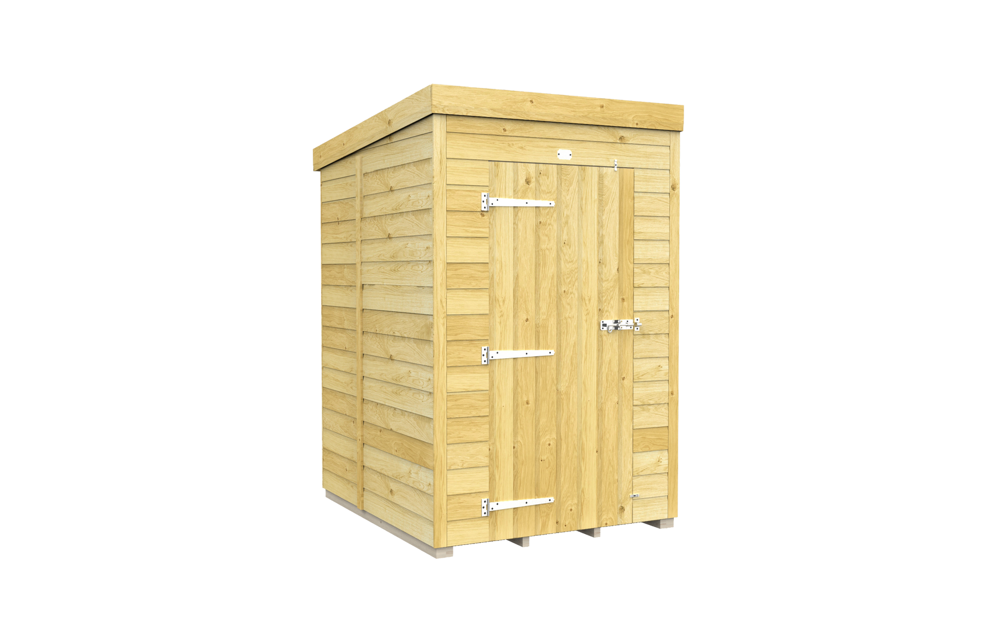 Elmstead Pent Shed Single Door Without Windows External View