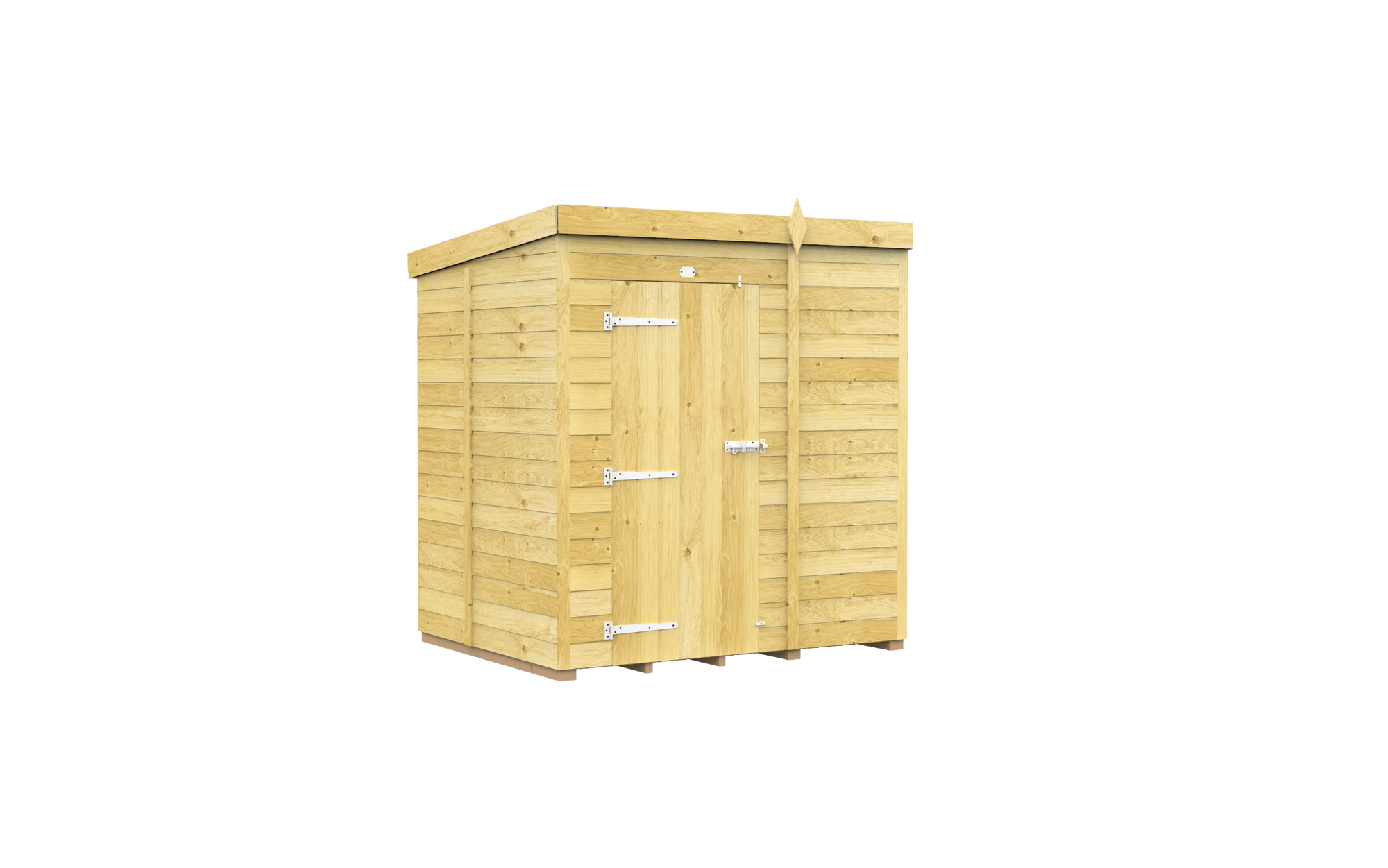 Elmstead Pent Shed Single Door Without Windows External View