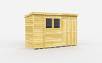Elmstead Pent Shed Double Door With Windows External View