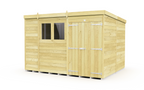 Elmstead Pent Shed Double Door With Windows External View