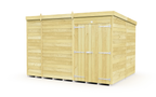 Elmstead Pent Shed Double Door Without Windows External View