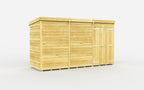 Elmstead Pent Shed Double Door Without Windows External View