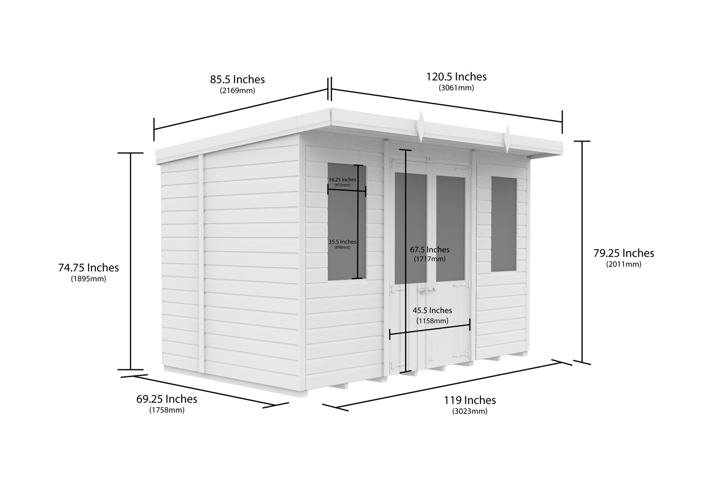 Elmstead Pent Summerhouse Dimensional Drawings