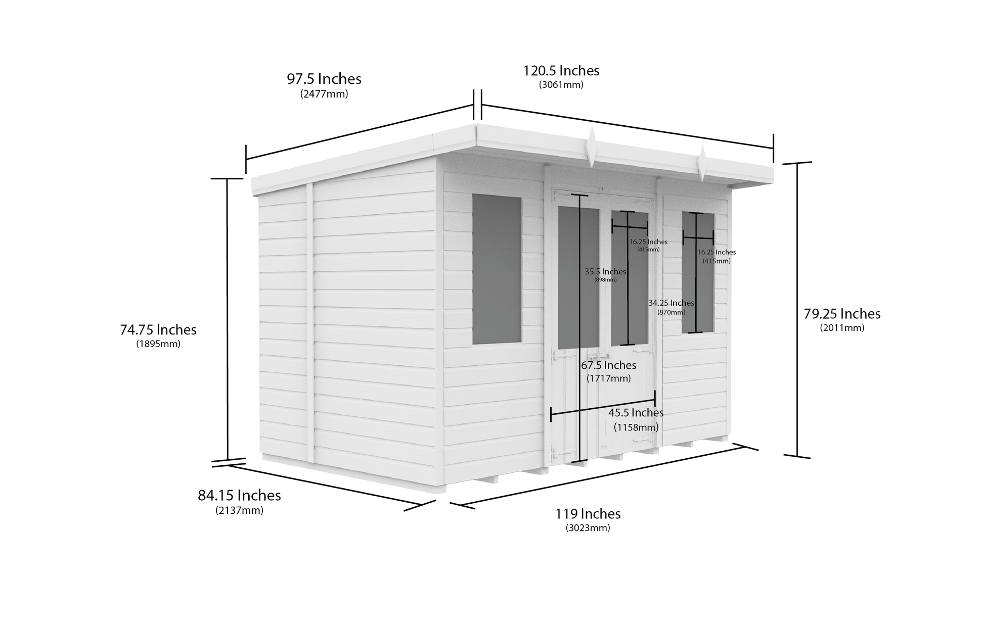 Elmstead Pent Summerhouse Dimensional Drawings