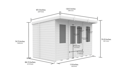 Elmstead Pent Summerhouse Dimensional Drawings
