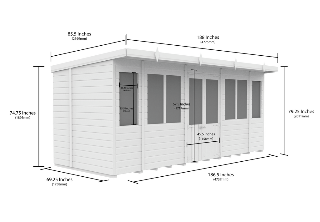 Elmstead Pent Summerhouse Dimensional Drawings