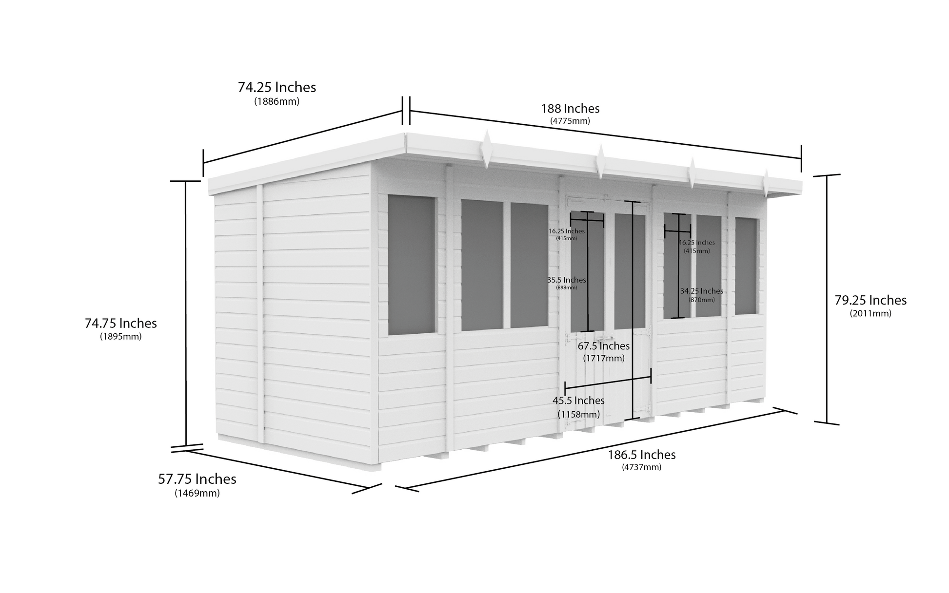 Elmstead Pent Summerhouse Dimensional Drawings