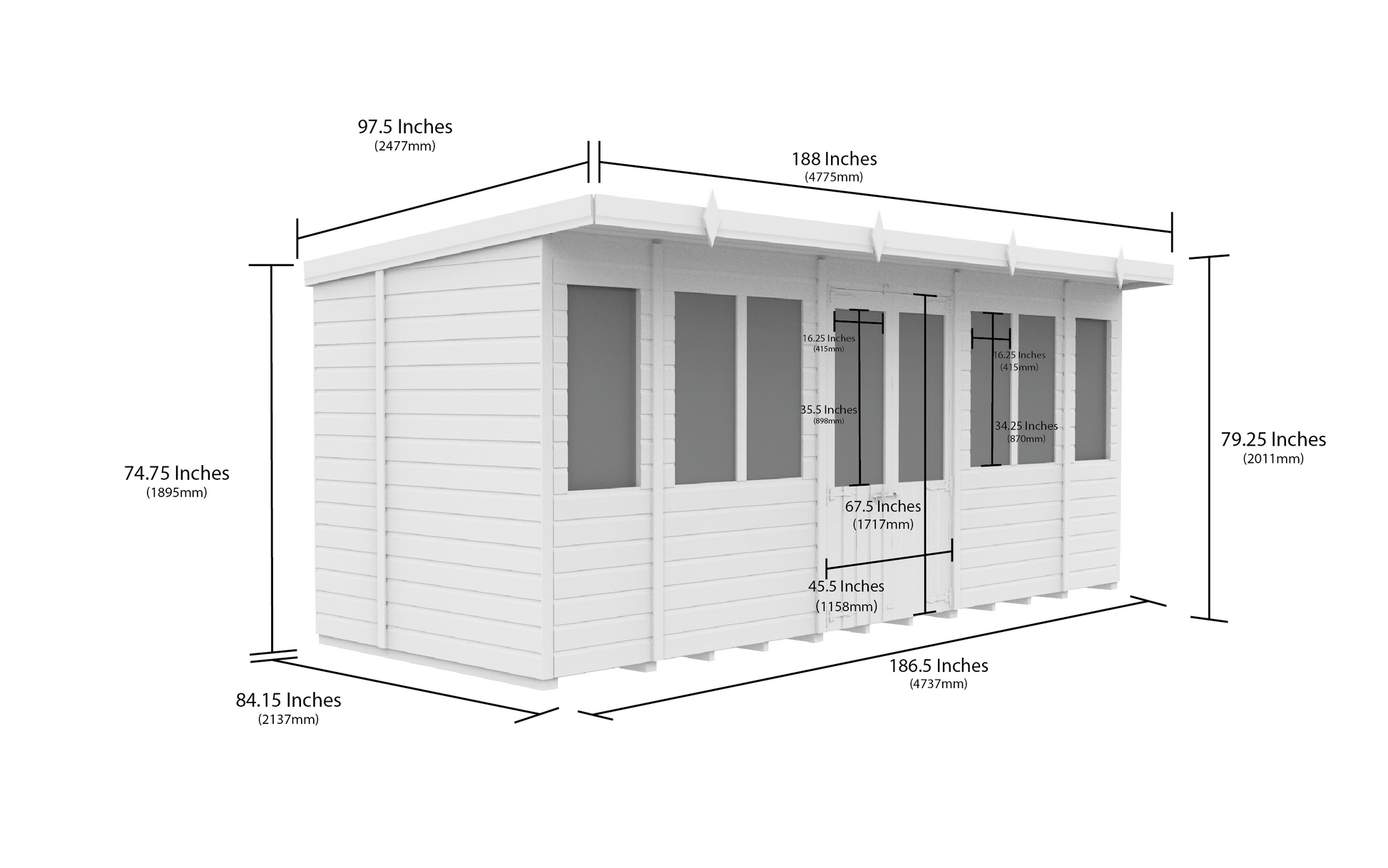 Elmstead Pent Summerhouse Dimensional Drawings