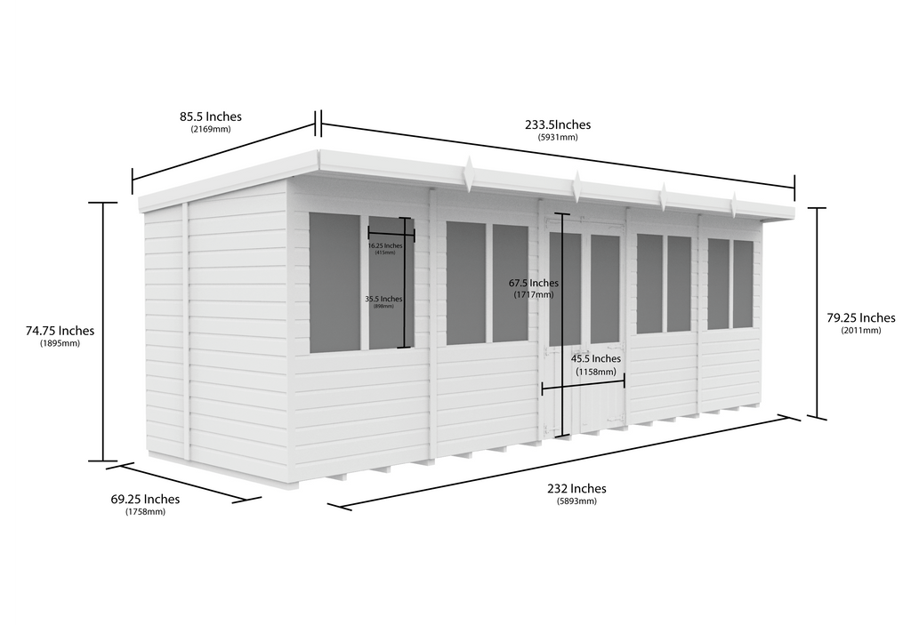 Elmstead Pent Summerhouse Dimensional Drawings