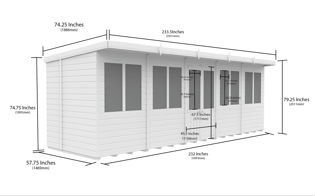 Elmstead Pent Summerhouse Dimensional Drawings