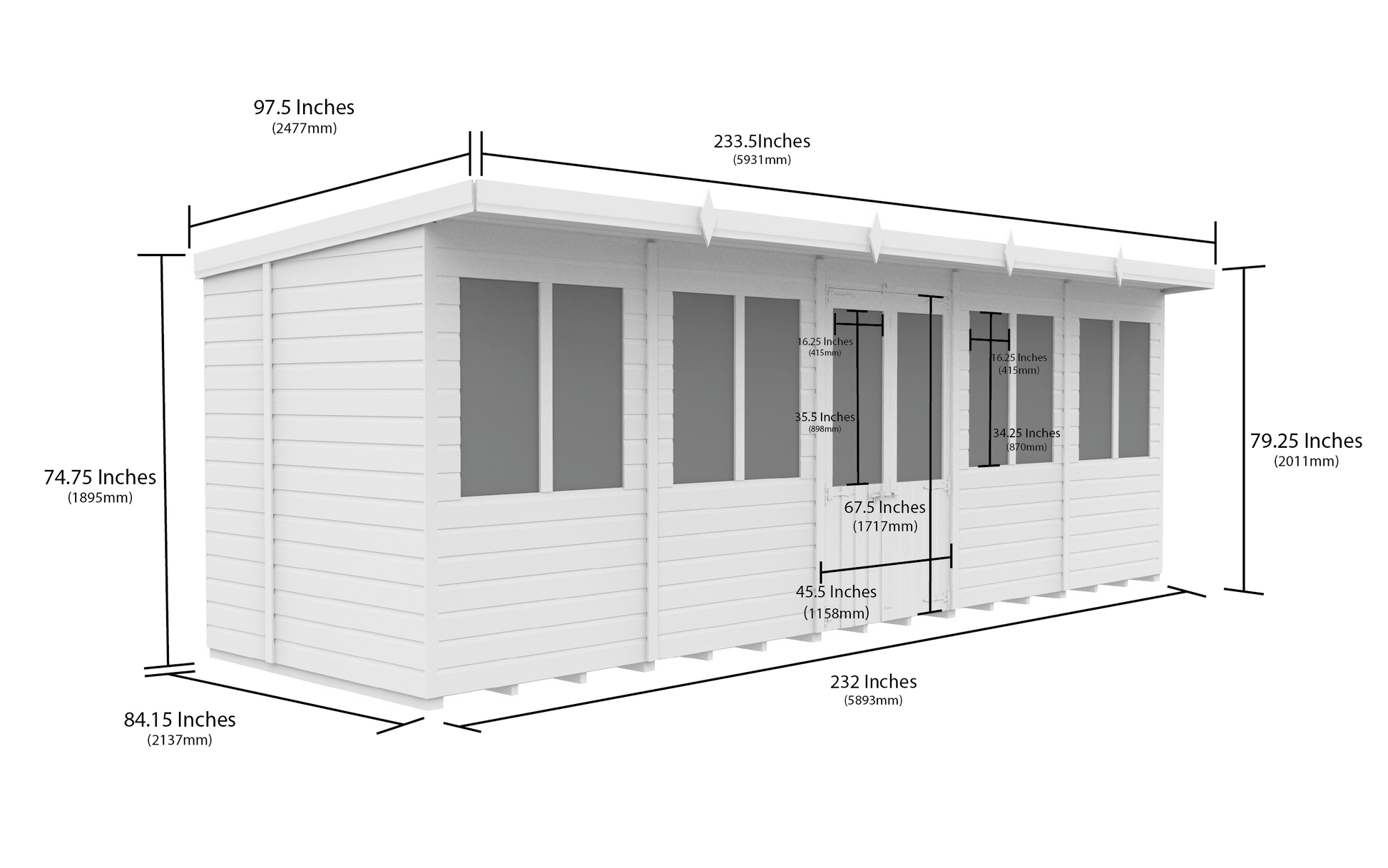 Elmstead Pent Summerhouse Dimensional Drawings