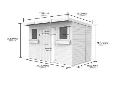 Elmstead Pent Summer Shed Dimensional Drawings