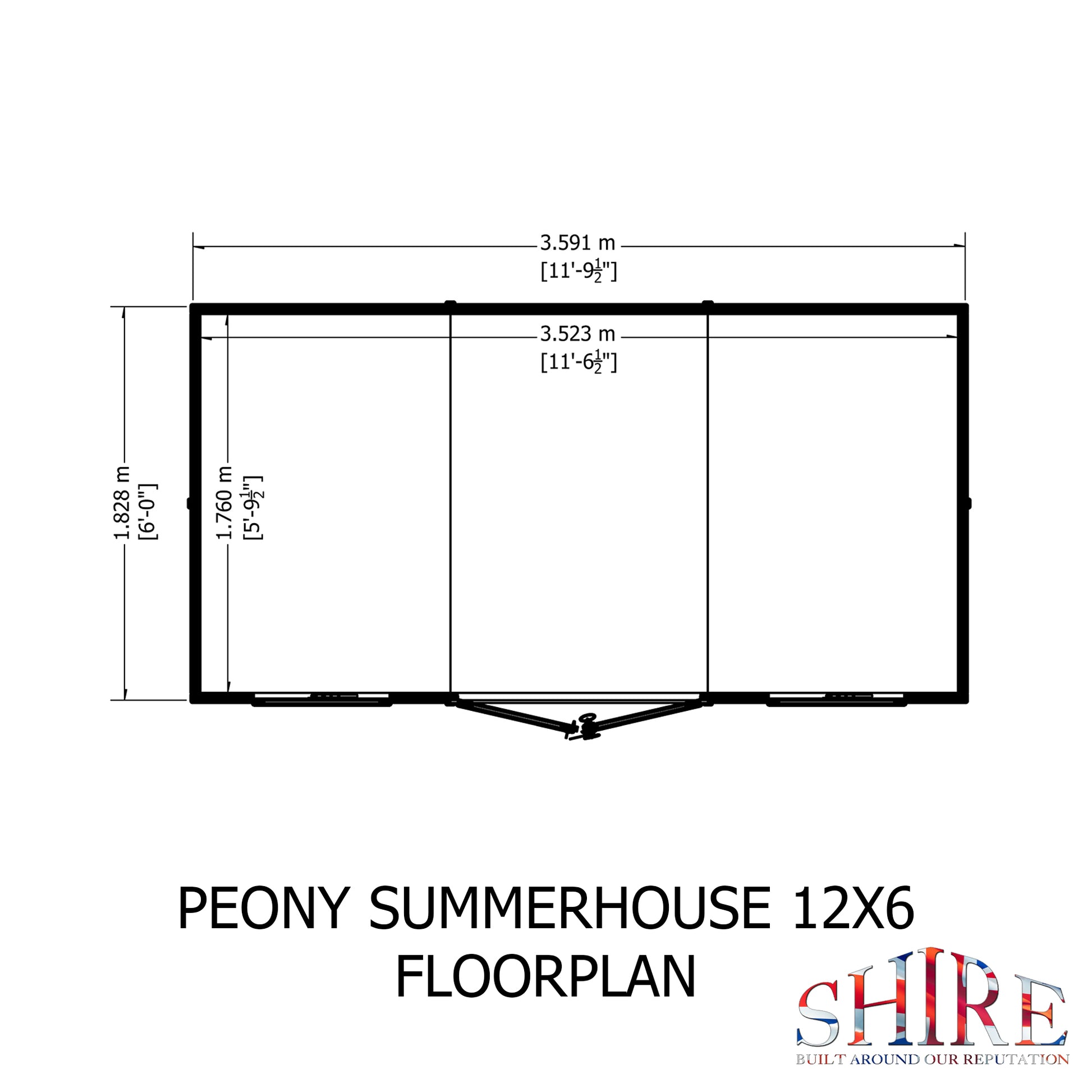 Shire Peony Pent Summerhouse 12x6