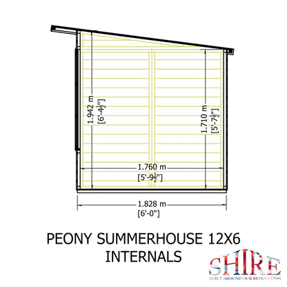 Shire Peony Pent Summerhouse 12x6
