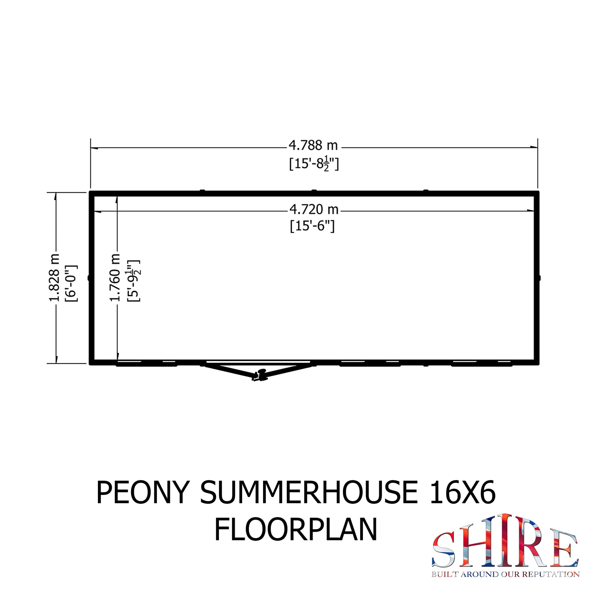 Shire Peony Pent Summerhouse 16x6