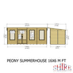 Shire Peony Pent Summerhouse 16x6