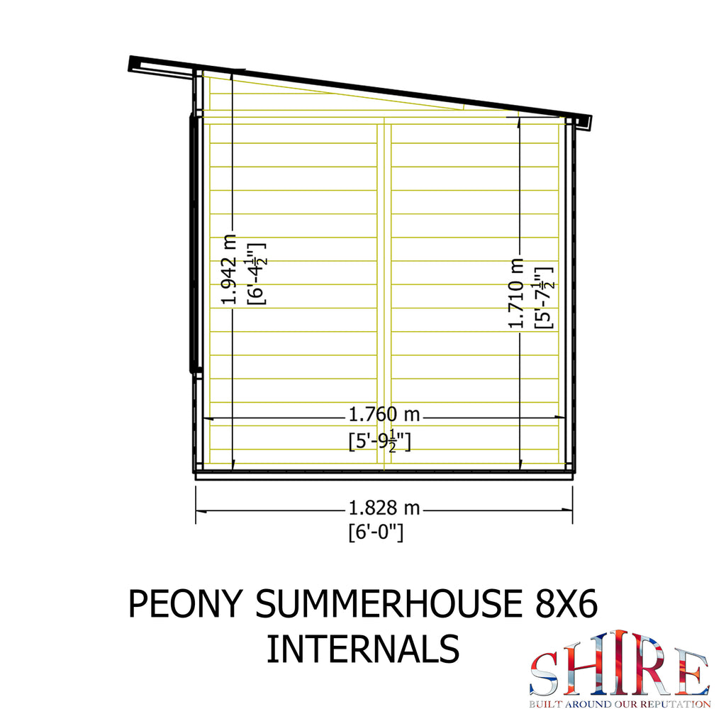 Shire Peony Pent Summerhouse 8x6