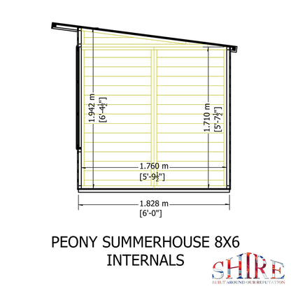 Shire Peony Pent Summerhouse 8x6