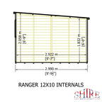 Shire Ranger Pent Premium Shiplap Garden Shed 12x10