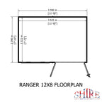 Shire Ranger Pent Premium Shiplap Garden Shed 12x8