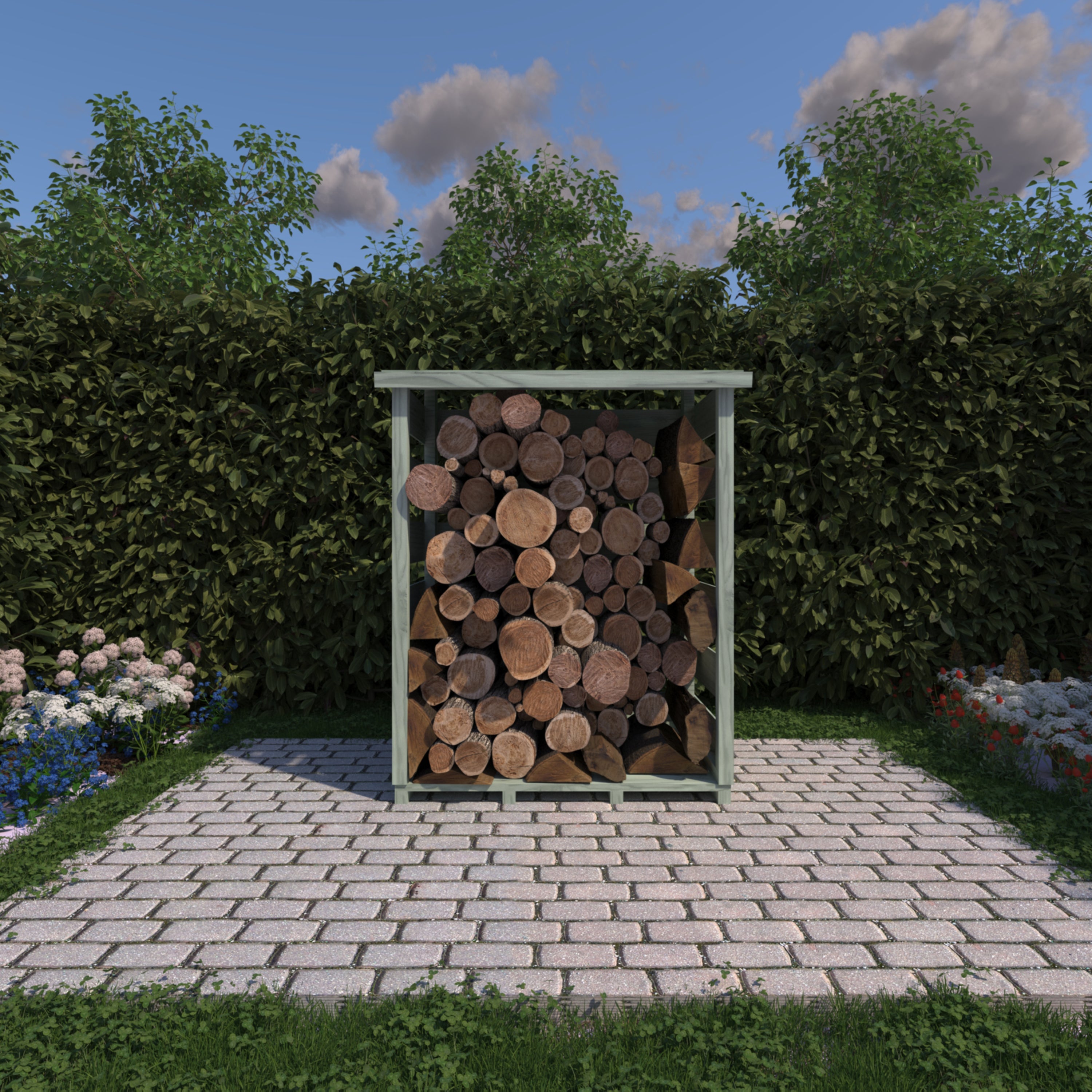 Shire Pent Log Store With Slats - Pressure Treated Timber - Small Size