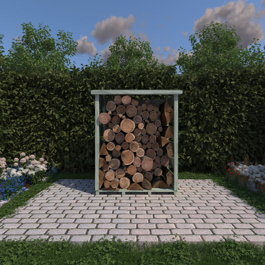 Shire Pent Log Store With Slats - Pressure Treated Timber - Small Size