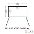 Shire Shiplap Tall Push Bike Storage Shed 7' x 4' (No Floor)