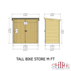 Shire Shiplap Tall Push Bike Storage Shed 7' x 4' (No Floor)