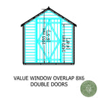 Shire Apex Dip Treated Overlap Garden Shed 8x6