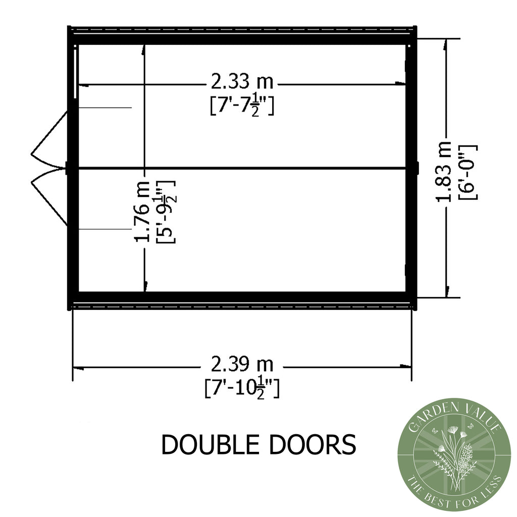 Shire Apex Dip Treated Overlap Garden Shed 8x6