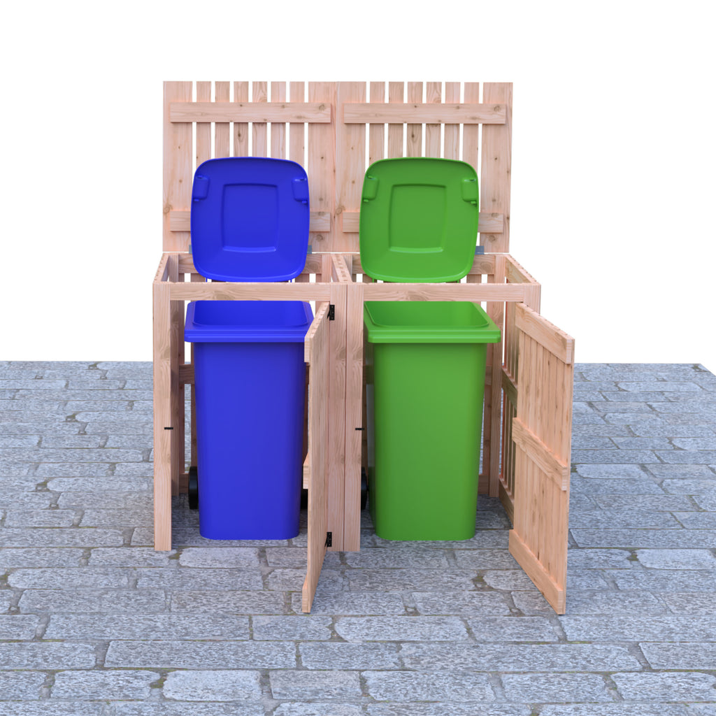 Shire Wooden Wheelie Bin Store Double Bin