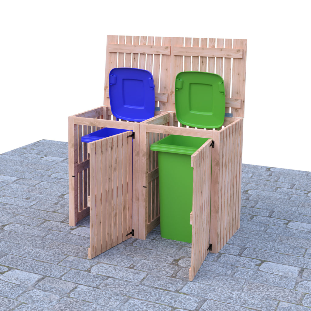 Shire Wooden Wheelie Bin Store Double Bin