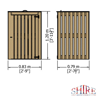 Shire Wooden Wheelie Bin Store Single Bin