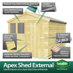Elmstead Apex Summer Shed External Features