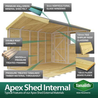 Elmstead Apex Summer Shed Internal Features