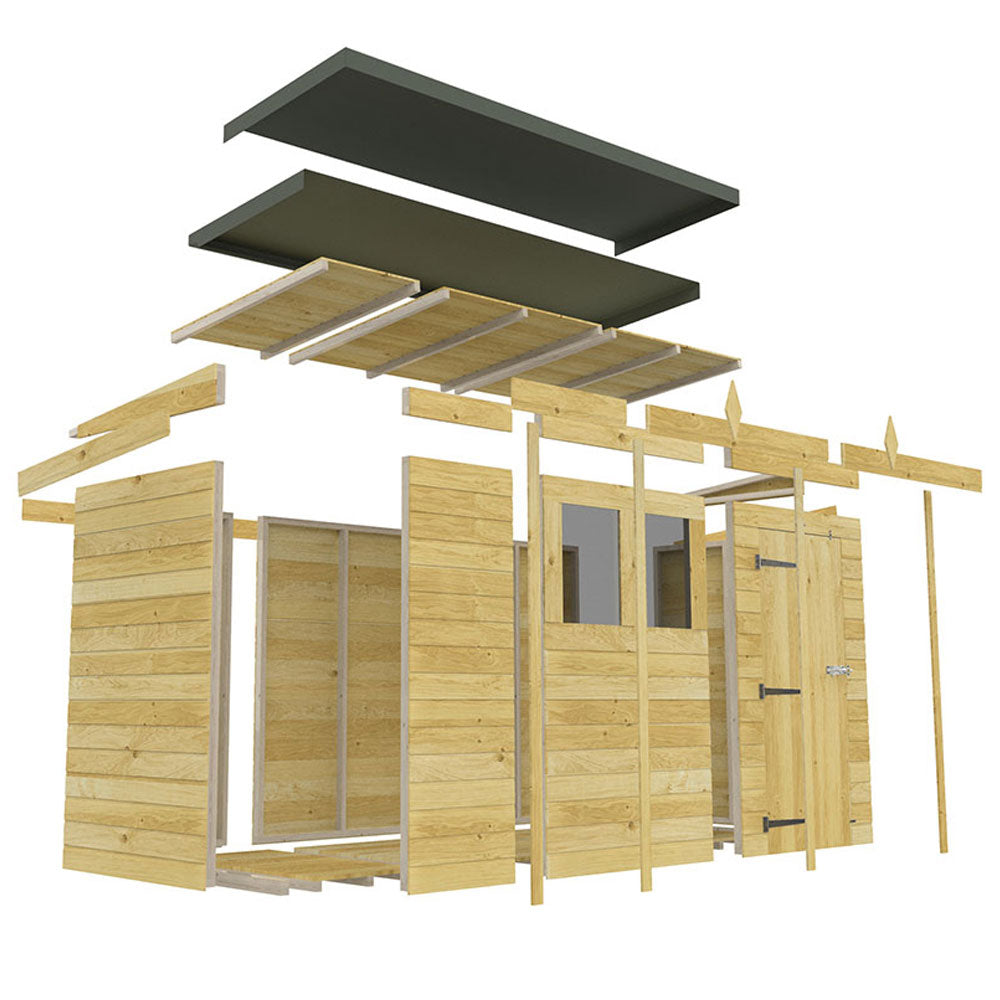 Elmstead Pent Garden Shed Exploded Sections