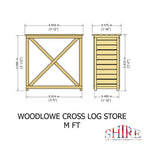 Shire 3 x 1 Woodlowe Cross Log Store - Pressure Treated