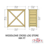 Shire 3 x 1 Woodlowe Cross Log Store - Pressure Treated