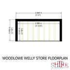 Shire 3 x 2 Woodlowe Pent Welly Store - Pressure Treated