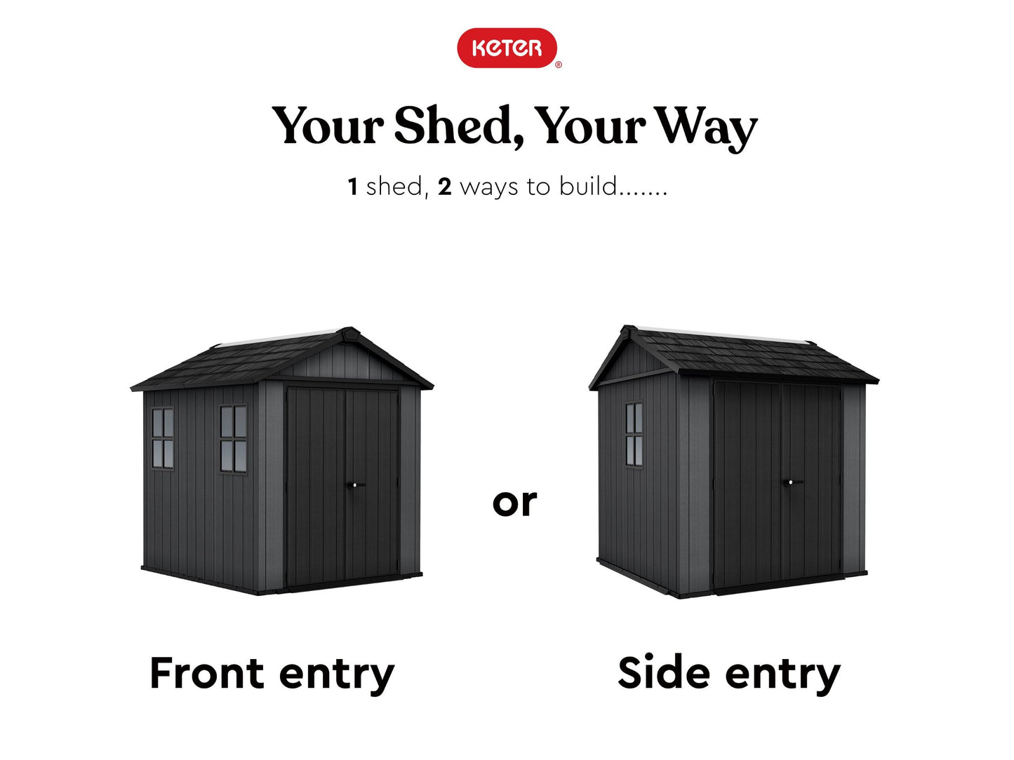 Keter Newton Plus Resin Shed Grey - 15 Year Guarantee