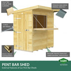 Elmstead Timber Garden Bar Pent Shed